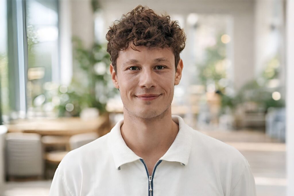 Portrait von Karl Kosak, im Hintergrund ist ein Büroraum zu erkennen